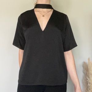 Express Black Deep V Top